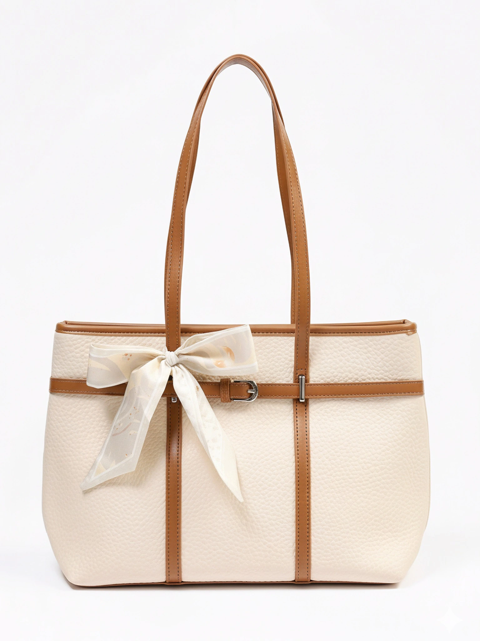 Сумка-тоут с контрастными ручками и ремешком с пряжкой в ассортименте